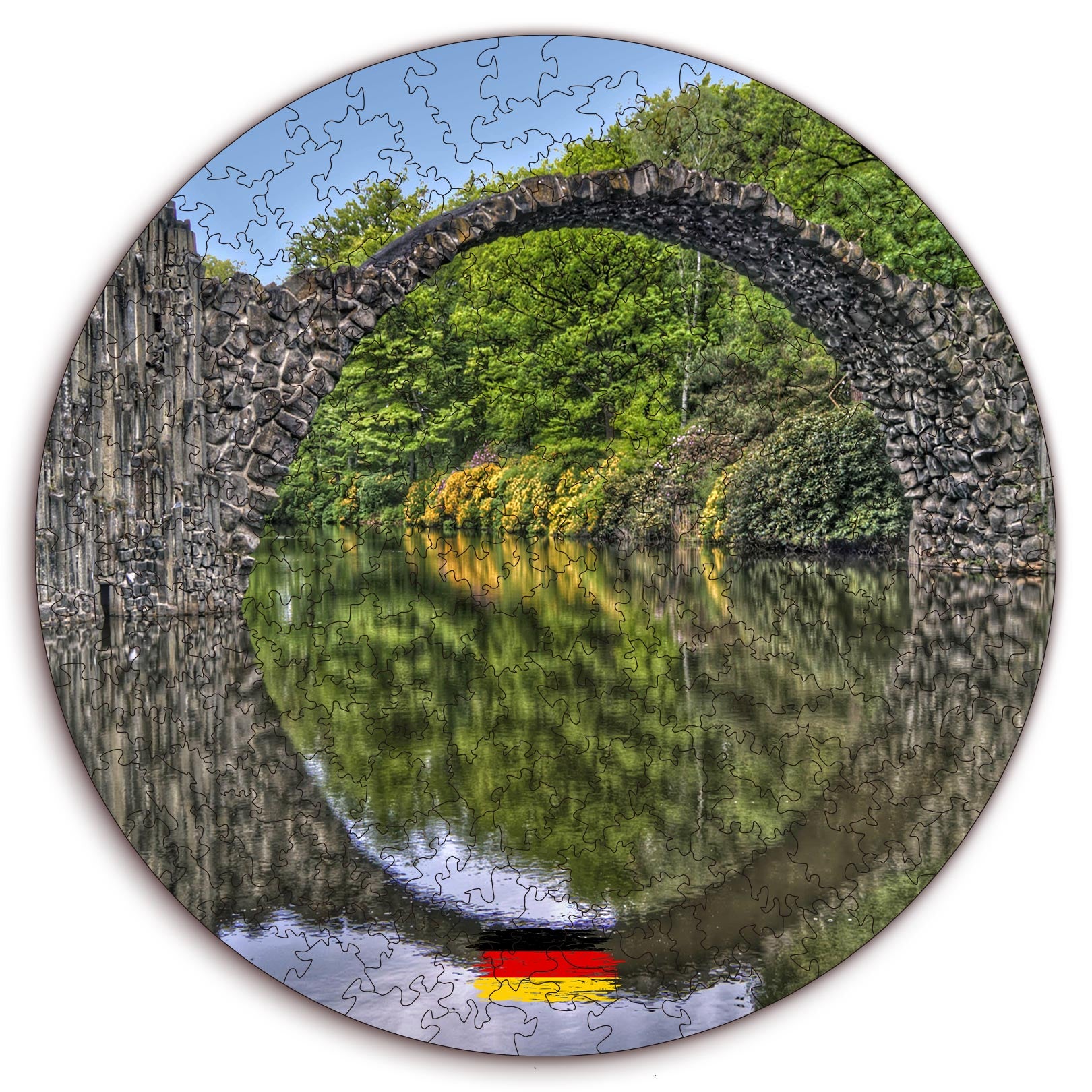 Wooden circular MiMi puzzles "Bridge in Cromlau. Germany"