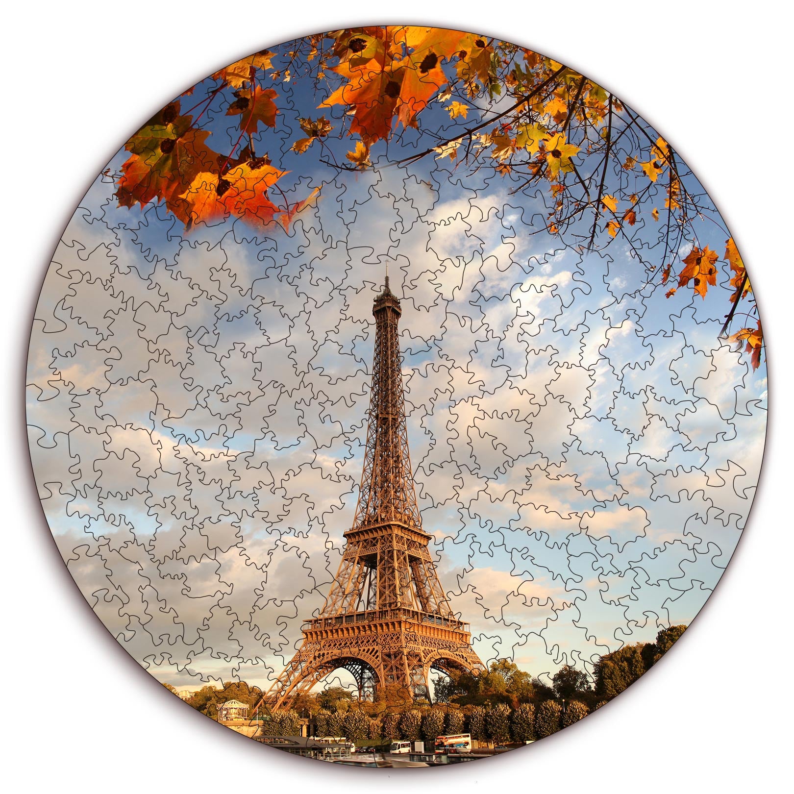 Wooden circular MiMi puzzles "Eiffel Tower"