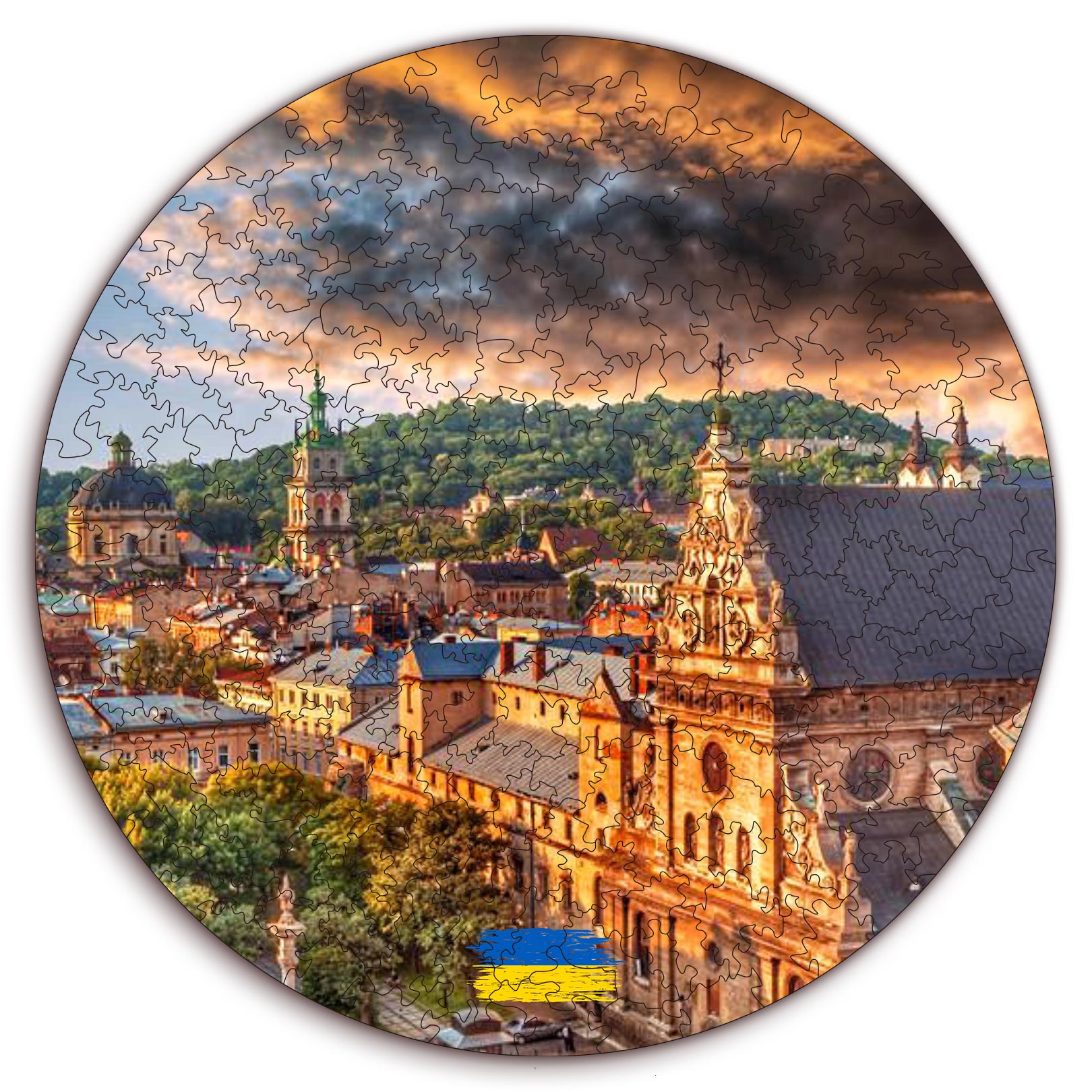 Wooden circular MiMi puzzles "Lviv. Ukraine"