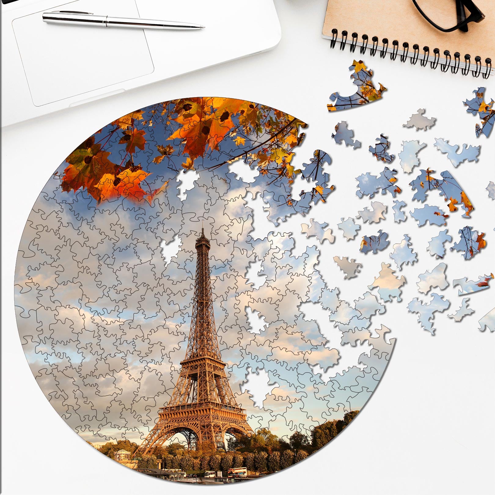 Wooden circular MiMi puzzles "Eiffel Tower"