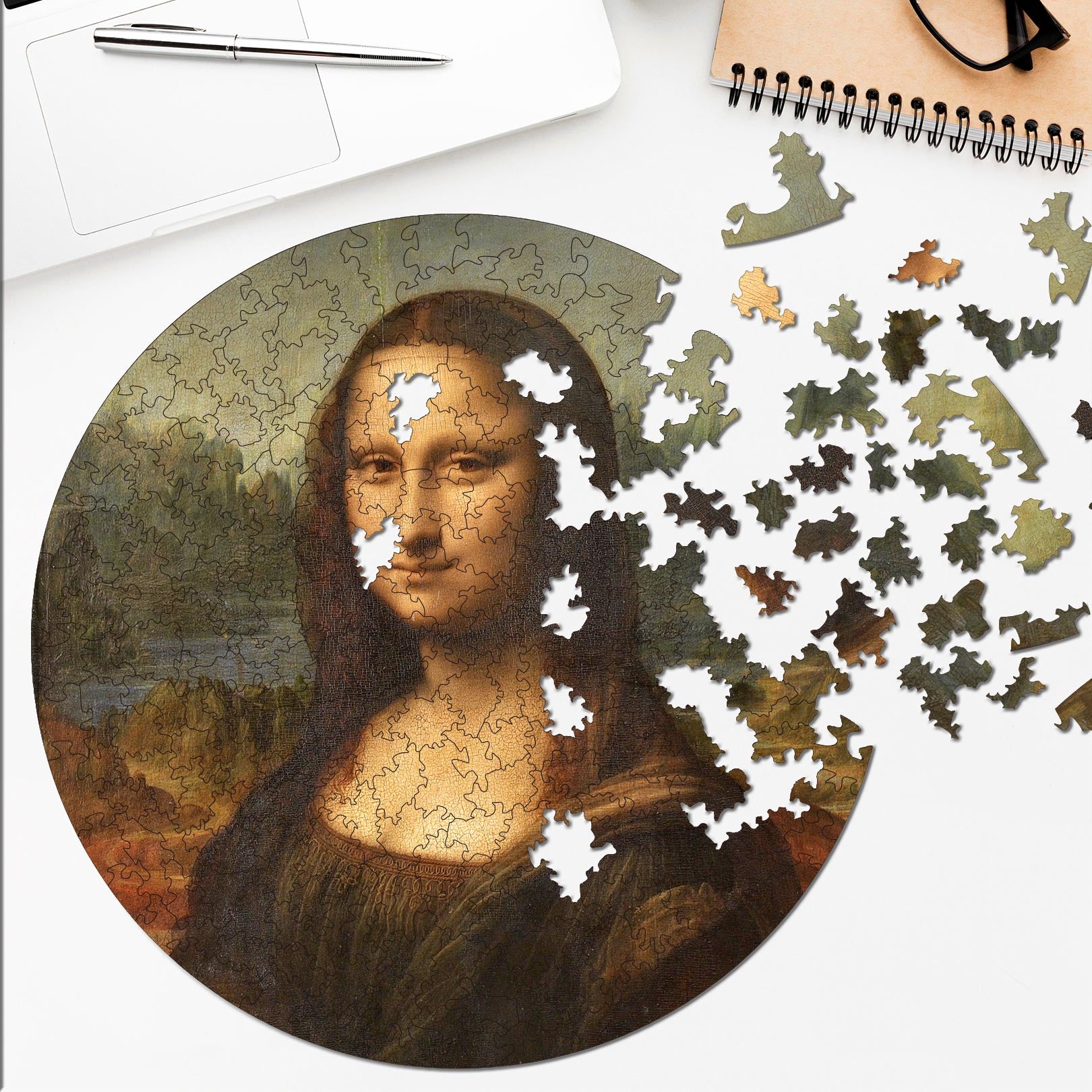 Wooden circular MiMi puzzles "Mona Lisa"