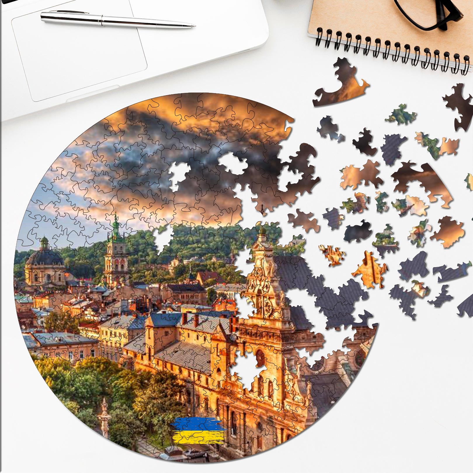 Wooden circular MiMi puzzles "Lviv. Ukraine"