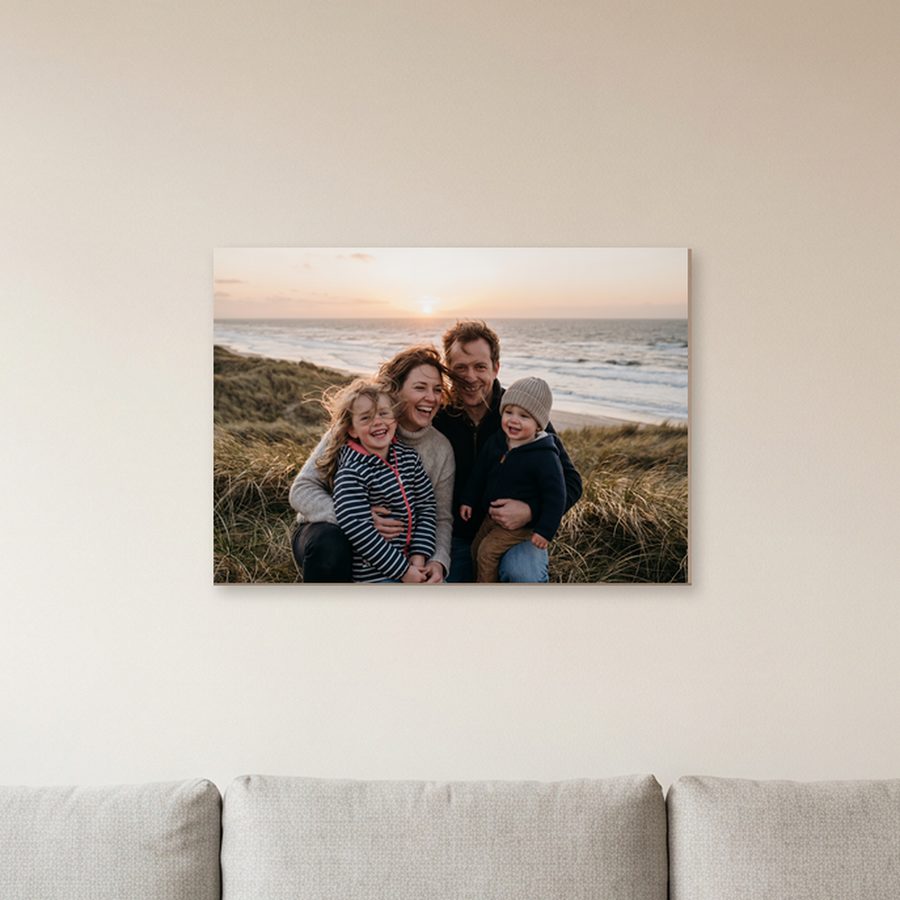 Holzposter mit einem Foto zum Thema Familie